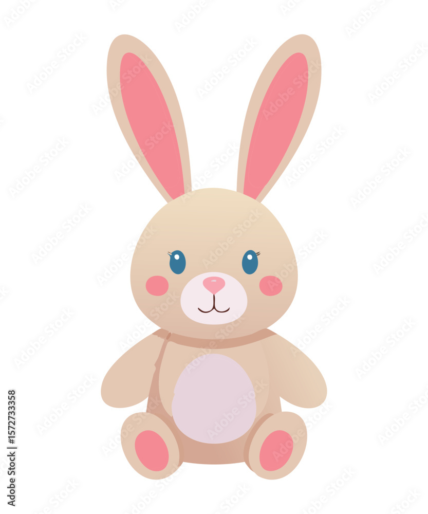 Obraz premium Sweet Brown Bunny with Blue Eyes