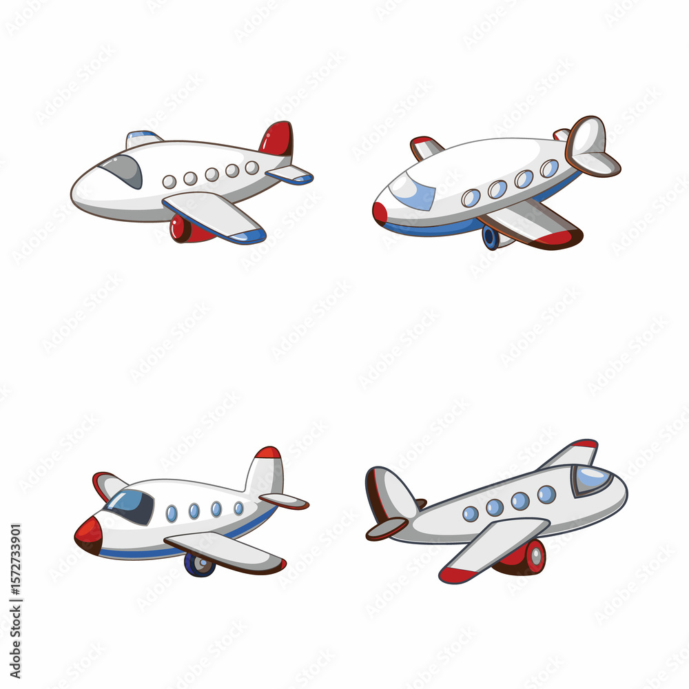 Fototapeta premium set of airplane icons