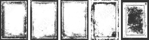 The frame is in grunge style. Paint strokes framing Grungy vignette overlay on transparent background