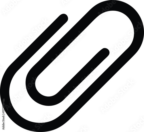 A single neatly folded paper clip, isolated on a white background, for office, organization, stationery, or simplicity.