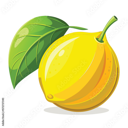 Juicy Lemon with Leaf