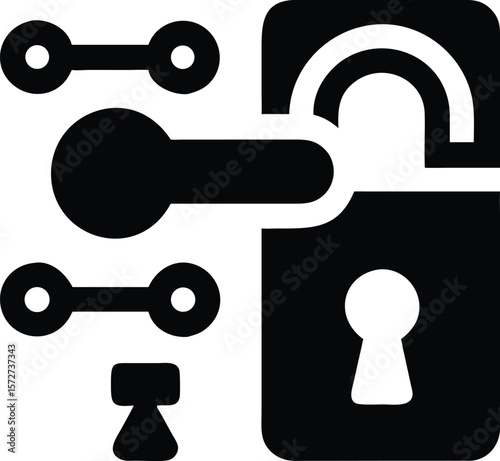 Lock and key element icon