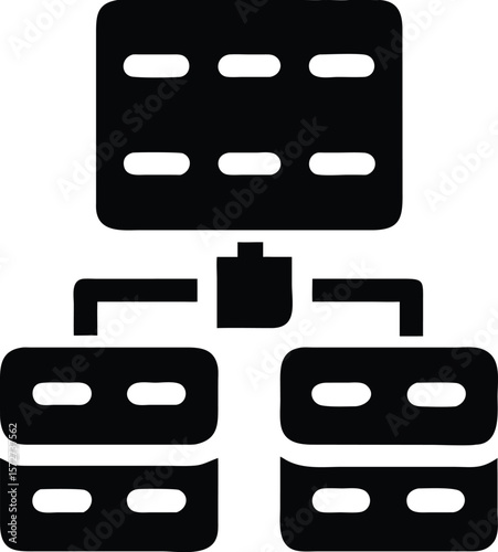Data network server icon on white
