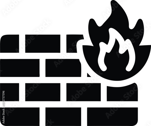 Firewall protection icon. against cyber security threats