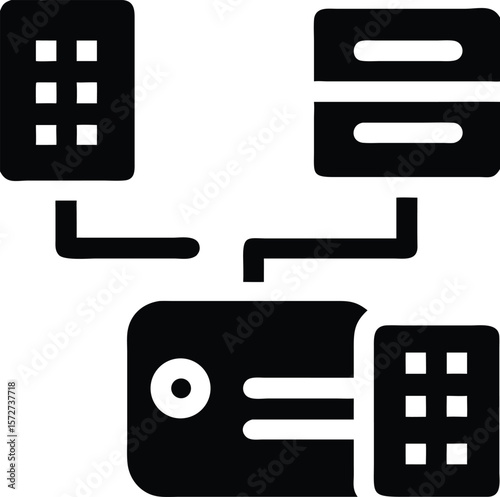Server network data transfer diagram icon