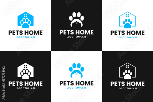 Set collection of pets home logo design template vector illustration