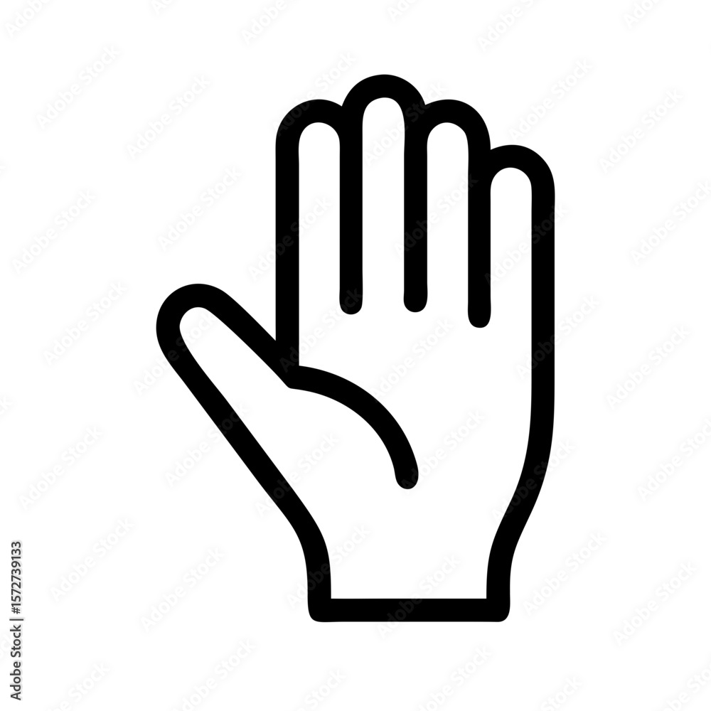 Obraz premium Hand Palm Icon Minimal Black Line Vector for Medical Illustration