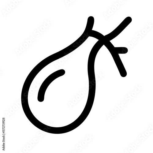 Gallbladder Outline Icon Minimal Vector Design for Medical Anatomy