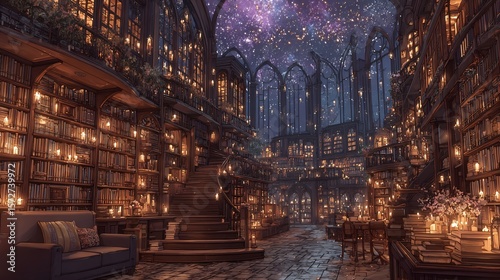 Enchanted Library Under the Stars: A Night in a Magical Book Haven
