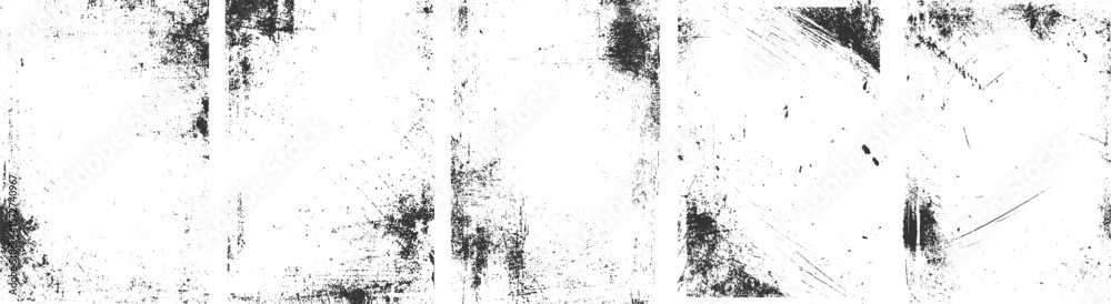 Obraz premium Old set Overlay textures set stamp with grunge effect, grunge frames and vector transparent background,