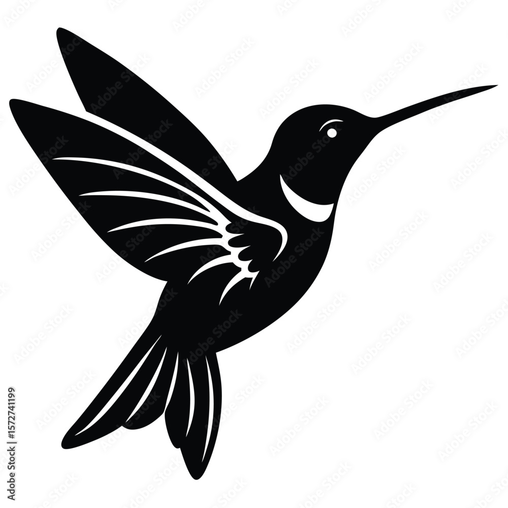 Obraz premium Hummngbird vector shilhouette single