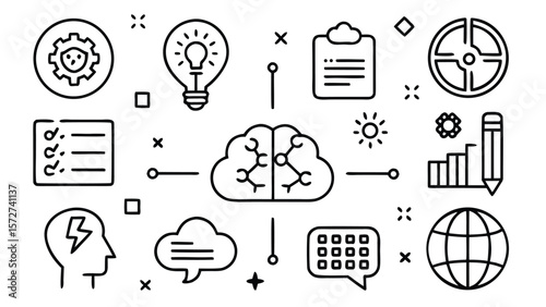 Brainstorming ideas and solutions for global success vector