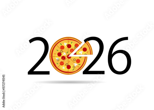 happy new year 2026. 2026 with pizza
