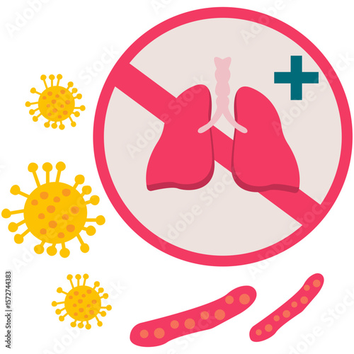 Tuberculosis Disease Element. Microbe icon vector image. Can be used for Tuberculosis.