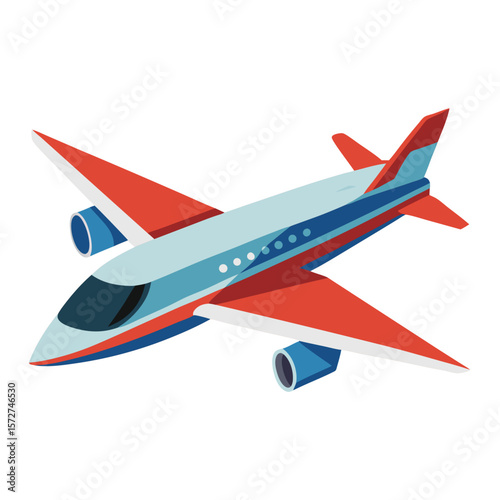 A sleek airplane in flight, isolated on a white background, symbolizing travel, aviation, transport, or global connection.