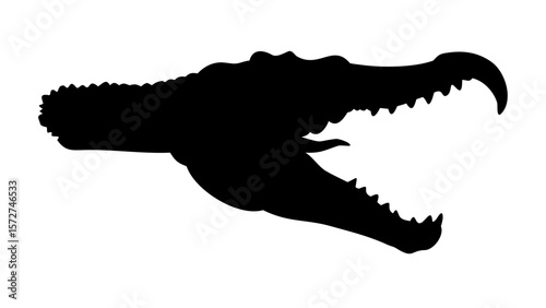 Crocodile Open Mouth Silhouette Vector Design
