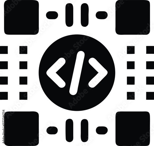Coding icon. abstract digital design