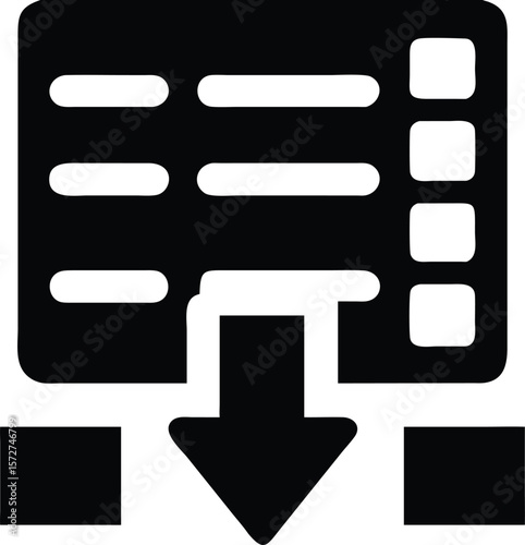 Data download and processing icon graphic