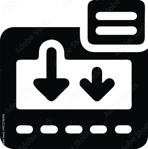 Data transfer and download icon graphic