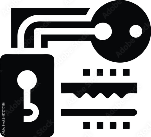 Lock and key security icon vector