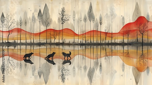 Unique Colored Waveforms in a Forest Scene