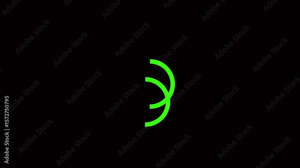 Abstract circle roating icon and black background 4k motion video.
