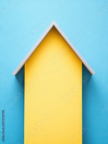 Upward trending house, representing growth and prosperity