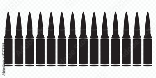 tactical ammunition vector illustration, bullet silhouette graphic for security and warfare projects