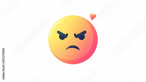 Grumpy Gradient: An angry emoji with a fiery spirit and underlying affection