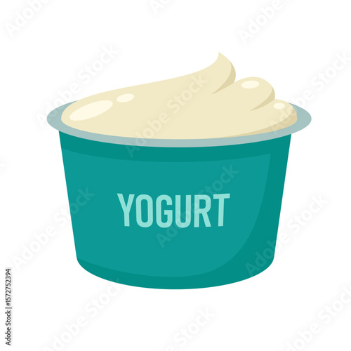 Yogurt flat vector illustration isolated on white background