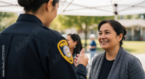 National Night Out: Police Officer and Community Member Building Relationships