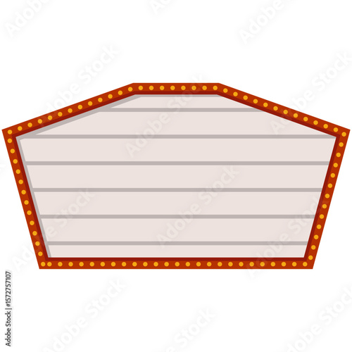 Retro Theater Sign. Retro lightboxes, cinema signs or billboard signage. Vector movie theater light frames. Retro lightboxes and signboards for circus show, Vegas casino club, vintage light bulb boxes