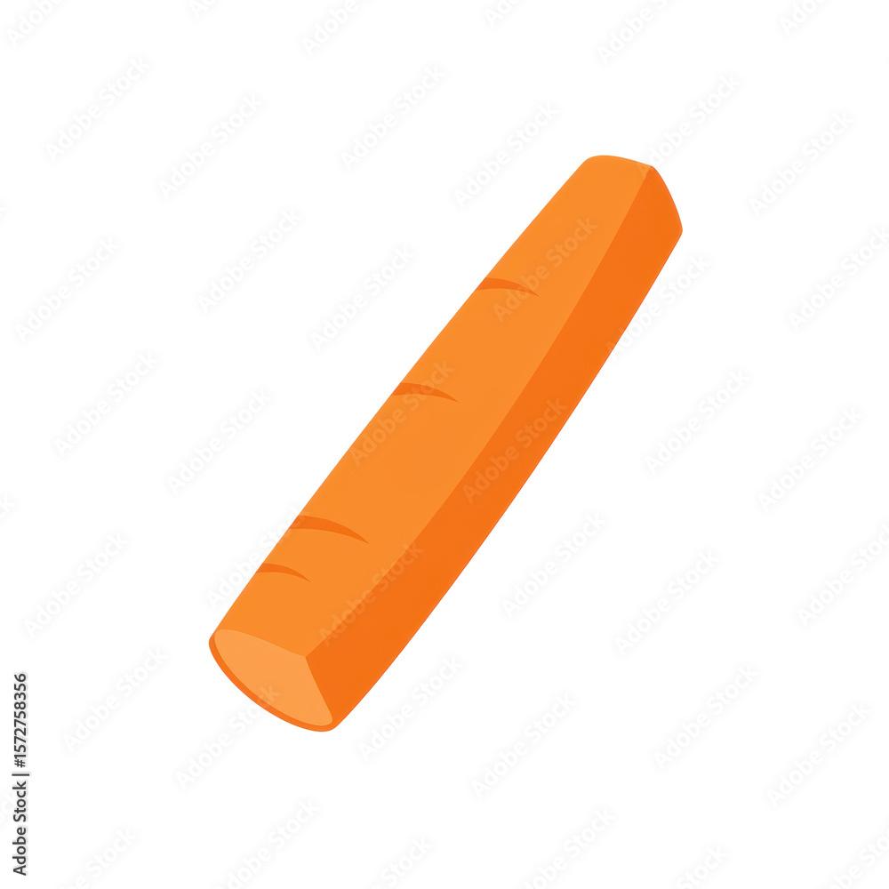 A vibrant orange carrot lying on a clean white background, ideal for healthy eating concepts A vibrant orange carrot lying on a clean white background, ideal for healthy eating concepts