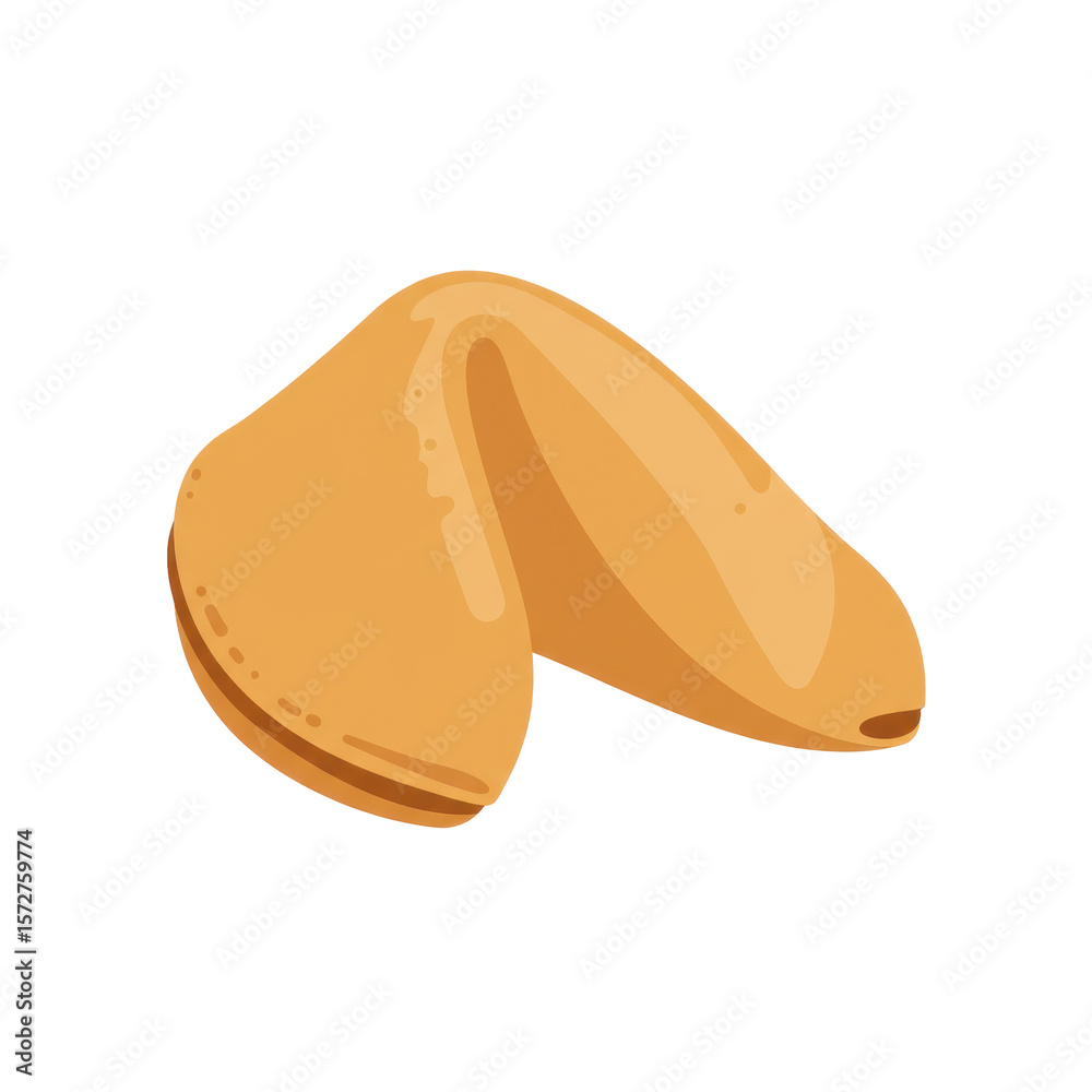 A close-up of a golden fortune cookie with a smooth surface, symbolizing luck and surprises A close-up of a golden fortune cookie with a smooth surface, symbolizing luck and surprises