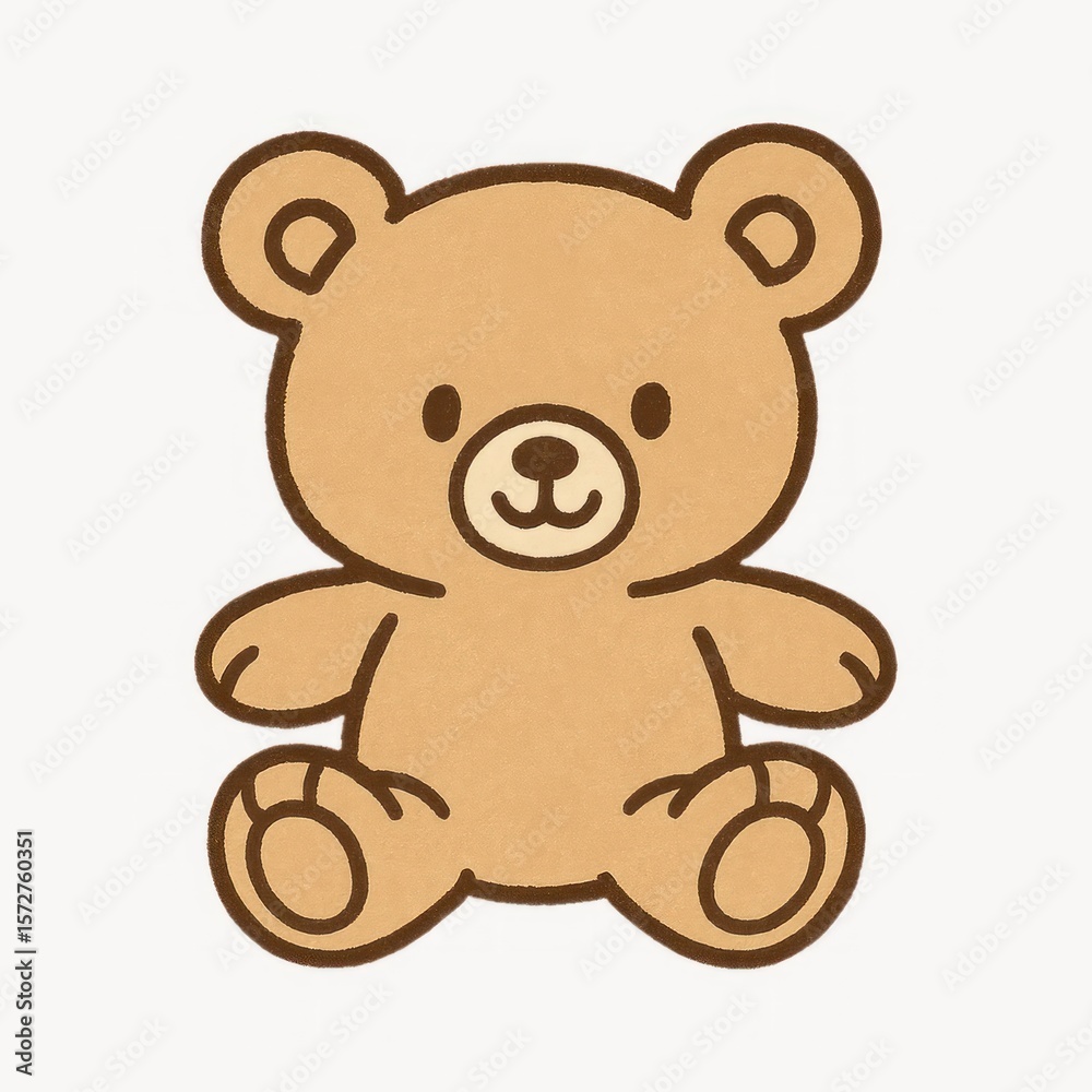 Fototapeta premium Cute cartoon teddy bear illustration.
