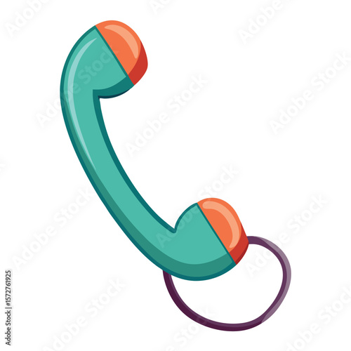 A telephone handset off the hook, on a plain white surface, for communication, call, waiting, or connection issues.