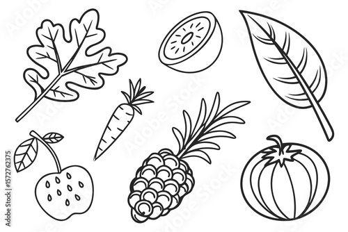 A delightful illustration of various fruits and vegetables