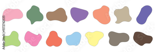 Blob shape organic set. Fluid cooler blob shape vector for abstract design.Irregular random minimal blob form. Abstract watery forms template. Organic blobs set icon on transparent background. Se .