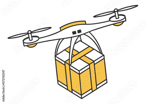 Drone Delivering Package Illustration delivery shipping