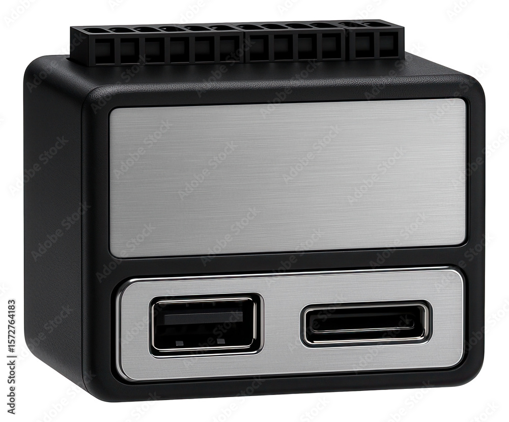 Fototapeta premium Compact automation controller with USB interface and microSD card slot for data logging