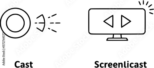 Cast, Screencast icon vector png in modern style.
