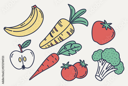 A vibrant assortment of fresh fruits and vegetables for a balanced diet