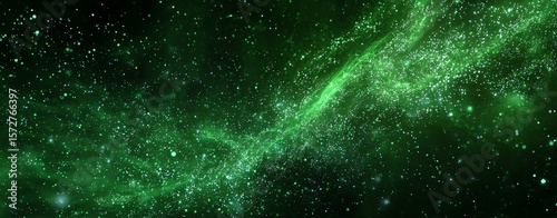 animated green screen backdrop Vivid green galaxy with bright star formations.