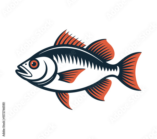 Fishing Mascot Graphics, Tuna and Marlin Illustrations for Branding On White Background