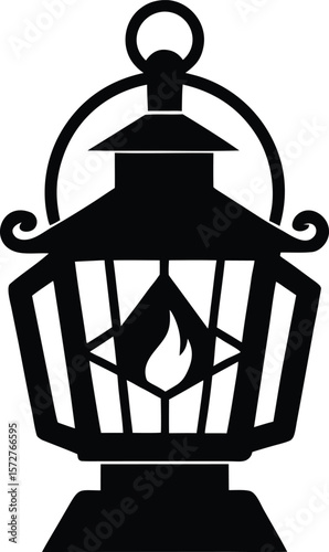 americana lantern vector black silhouette illustration