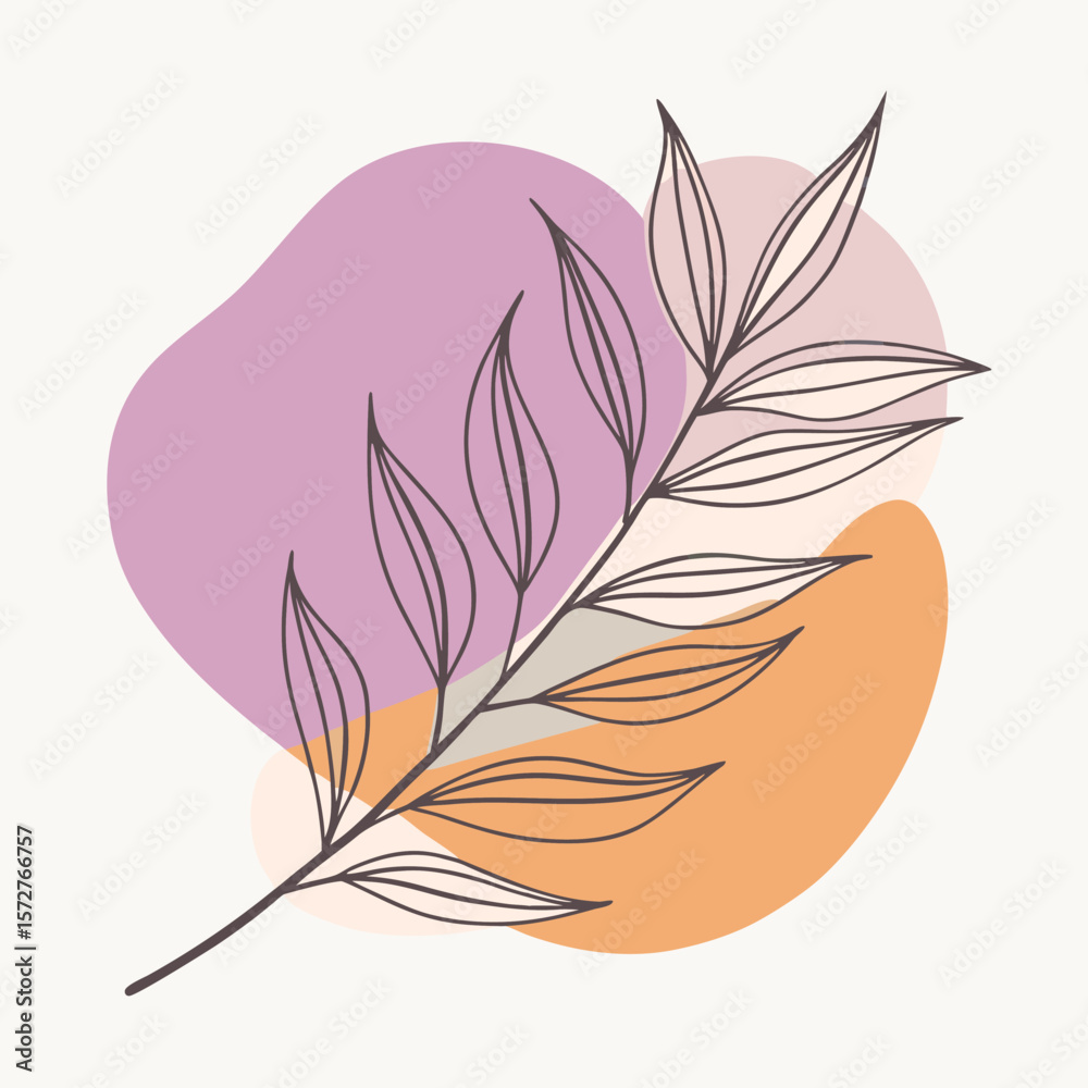 Obraz premium A sleek black silhouette of a willow (Salix) leaf,
