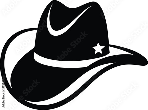 american cowboy hat vector black silhouette illustration