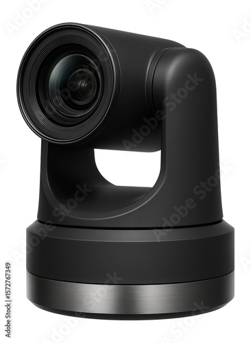 PTZ camera with a motorized base and a wide-angle lens for panoramic views