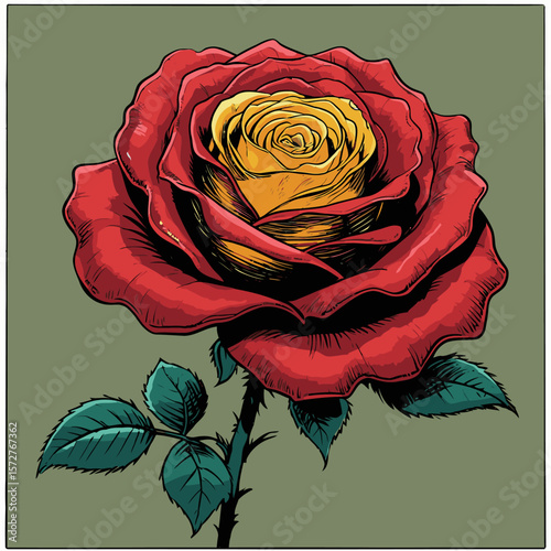 vector rose flower illustration for design needs
