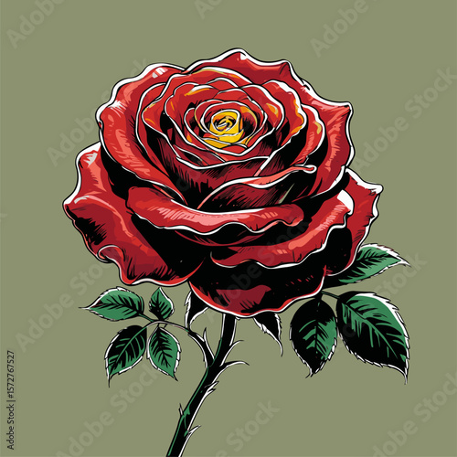 vector rose flower illustration for design needs